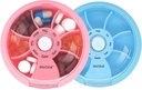 Tedenska tableta INVODA Organizator 7 Kompartment Rotacijske tablete Škatla za vsakodnevna zdravila in vitamini - Prenosne potovalne tablete Primer ribje olje dopolnila vitamini Organizator (Pink+modra)