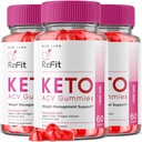 Rize laboratoriji - Refit Keto ACV Gummies za napredno hujšanje z jabolčnim kisom, dopolnilo, Pomaga pri zmanjševanju maščobe, za dodatno moč (180 Gummies)