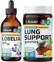 BIO KRAUTER Lobelia Tinktura 4 Fl. Oz. & Lung Detox 60 Gummies