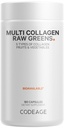 Codeage Multi colagen Protein + Organic Raw Greens Superfood Kapsule Dopolnilo, 21 Sadje & Zelenjava, Grass-Fed Hidralizirani Kolagen Peptide, 5 Tipi All-in-One, 180 Število