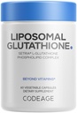 Koda Liposomski glutatione dodatek - Čisti zmanjšani setrij L-glutation, liposomska dostava, fosfolipid kompleks - Kapsulirane tablete glutationa v prahu - Veganske, ne-GMO - 60 kapsul
