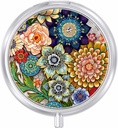 Pil Case, Cute Travel Pill Box for Purse, Dokaz za vlažne majhne medicine imetnik, Prenosni Pocket Medicine Organizator Dispenzer za zadrževanje vitaminov, Cod Jetra olje, dodatki, Mandala cvet