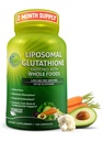 Liposomski glutation 500mg - aktivna oblika L glutation (zmanjšana) za maksimalno absorpcijo - izdelan z organskimi celimi živili - Master Antioksidant & Razstrupljevalec - Imunsko-kardiovaskularna podpora - 120 števk