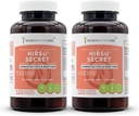 Hirsu Secret 120 kapsul(2 kosa), 1000 mg, Saw Palmetto, Black Cohosh, Vitex, Spearmint, sivka, zeleni čaj. Neželena obrazna in telesna dlaka (2x120 kapsul)