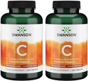 Swanson timed-release Vitamin C z Rose HIPS Imunski sistem Podpora Kožna Kardiovaskularno zdravje Antioksidant Dodatek 500 mg 250 Tablete (Tabs) (2 pakiranji)