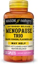 Mason Natural Menopause Trio: Black Cohosh, Flaxseed, & Soy (Razširjena sprostitev) - Maj Alleviate Hot Flashes & Night Sweats*, Podpira zdravo Hormonovo ravnovesje*, 30 Kaplet