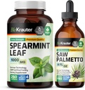 BIO KRAUTER Spearmint 250 Kapsule & Saw Palmetto Tincture 4 Fl. Oz.