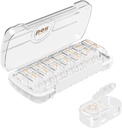 HBlife Weekly tablete Organizator in Dispenser 2 krat na dan, Dnevni AM in PM tabletke Zabojnik 7 dni za vitamine, zdravila, dodatki in ribje olje, Prahproof Medicine Diverter Case (Clear)