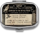 Metal 2 Compartment tablete Organizator potovanja prijazno Portable Compact Pill Box Cute Pill Case Hold Vitamins/Ribje olje/Dodatki/Meds/Tablet za Purse/Pocket (Vintage Label)