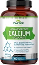 Zazzee visoka absorpcija Kalcijev D-glukarat, 500 mg na kapsulo, 3 mg BioPerin za izboljšano absorpcijo, 100 veganskih kapsul, Plus Brokoli 10:1 ekstrakt, 100% vegetarijanec, CDG, vse naravno in ne- GMO