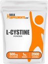 BulkSupplements.com L-Cystin prašek - L-Cystine 500mg, L-Cystine dodatek, Aminokislinska dopolnila - za imuno podporo, Gluten Free, 500mg na serviranje, 1kg (2,2 lbs) (Pack of 1)