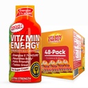 Vitamin Energija Fokus+ Dodatna moč Energija Shot Sadni Punch 48 Pack, 260mg Naravni kofein, B-vitamini, CoQ10, Aminokisline, Fokus, Produktivnost in čistost, Nič sladkorja, Gluten-free, 1,93 fl oz