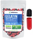 XPRS Nutra velikost 3 prazne kapsule - 100 Štetje praznih kapsul želatine - tablete DIY Kapsula Polnjenje - Čiste goveje tablete gel caps Napolnjeno za Do-it-Your-Your Vitamini in dodatki (črna/rdeča)