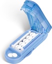 DUBSTAR razčlenjevalnik tablet za majhne in majhne tablete, večkratne izreze tablet za majhne ali velike tablete, nastavljiv razdelilnik tablet s centralno napravo in varovalo za več tablet (Pale Blue)