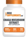 BulkSupplements.com Chaga gobe Extract kapsule - Chaga Extract, Chaga gobe - Vega & Gluten Free, 2 kapsule na serviranje (1000mg), 360 število (Pack po 1)