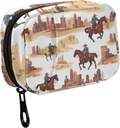 Fustylead Western Cowboy Riding Horse in Build Pill Organizator za zapornice, tedenski prenos tablet Škatla z Zipper za shranjevanje vitaminov Ribja olja Zdravila Dopolnila