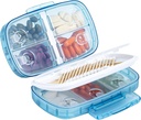 Daviky Travel Pill Organizator, Tedenska tableta Dispenser 1 Čas na dan, velike tablete Box, Dokaz za vlaga 8 Kompartment tablete, Prenos tablete Imetnik za zdravila, dodatki in vitamini (modra)