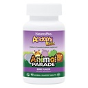 NaturesPlus Animal Parade AcidophiKidz, Berry Flavor - 90 Žvečljive tablete z obliko živali - Pakiranje po 2 - s probiotiki, FOS in grozdno seme - 180 skupno serviranje
