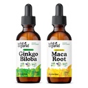 Divja in organska Ginkgo Biloba Tinkture 2 fl oz & Maca Root Tinkture 2 fl oz