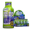 Vitamin Energija Fokus+ Ekstra moč Energija Shot Blue Raspberry 12 Pack, 260mg Naravni kofein, B-Vitamini, CoQ10, Aminokisline, Fokus, Produktivnost & Jasnost, Zero Sugar, Gluten-free, 1,93 fl oz