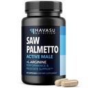 Saw Palmetto 500mg in L-Arginin 500 mg - Zdravje prostate in dušikov oksid dopolnila za moške - 60 Count - Podpora urinske funkcije in vzdržljivost za aktivne moške - Vegan, Non-GMO, 1 mesec dobave