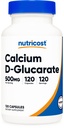 Nutricost Kalcijev D-glukarat 500 mg, 120 kapsul - brez glutena, ne- GMO, vegetarijansko prijazno