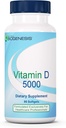Nutra biogeneza Vitamin D 5000 - Vitamin D3 5000 i.e. kapsul mehkega gela za moške in ženske, VIT D dodatek za imuno podporo, zdravo zdravje zob in kosti - 90 kapsul