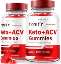Rize laboratoriji (Pack 2 Trinity Keto + ACV Gummies za napredno hujšanje, Premium Keto Plus ACV Formula, All Natural Apple Cider Vinegar dodatek, Gummy 500 mg Pregled (120 Gummies)