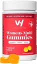 VitaHustle ženske multivitaminski gumi, vegan, biotin, folat, zdravje žensk, lasje, kože in nohti, nizek sladkor, ne gensko spremenjeni organizmi, tropski splash, 50 število
