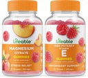 Življenjski magnezij 85mg + Vitamin E, Gummies Bundle - odličen okus, Vitamin dopolnilo, Gluten brezplačno, GSO brezplačno, Žvečljivi gumi
