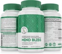 Mind Bliss Brain Supplement: 40-sestavine spomin, Fokus & Jasno vitamini, Energy Boost & Nootropic Support with DMAE, 60 tablete