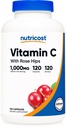 Nutricost Vitamin C z Rose HIPS 1025mg, 120 Kapsule - Vitamin C 1000mg, Rose HIPS 25mg, Premium, Non-GMO, Gluten brezplačno dodatek