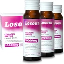 Losoki Liquid Collagen Peptide Drink - 10000mg Hidrolizirano Marine Collagen Peptides z vitaminom C, Premium mešanica, spodbujanje zdrave lase kože nohti kosti, (1 Box, 10 steklenice)