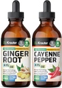 BIO KRAUTER Ginger Root Tinkture 4 Fl. Oz. & Cayenne Pepper Tinkture 4 Fl. Oz.