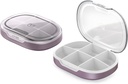 Organizator tablete, škatla tablete 2, škatlica majhne tablete za torbico in žep, škatla z vitamini za dnevno medicino, škatla z ribjim oljem, dodatna škatla 2 Pcs (Six-Compartment) (Russet)