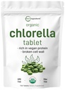 Tablete organskega klorida, 500 mg na tableto, 720 tablet (360 gramov), 4 mesece zaloge, zdrobljena celična stena, bogata z veganskimi beljakovinami in vitamini, brez polnila, brez dodatkov in ne- GMO 