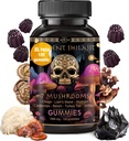 ad hoc Shilajit Pure Himalaaan Organic Gummies - Imunska podpora, Energy Support Supplements - Shilajit Resin Lions Mane, Cordyceps, Reishi, Turčija Tail, Chaga,Shiitake Gobe Gummies (120 Ct)