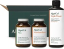 ALGAECAL Welcome Kit - Bone Builder Pack, Rastlinski kalcij dodatek & Stroncij, 16 hranil za zdravje kosti + EPA & DHA Omega 3 ribje olje, podpora možganov, srca, kože in kosti, Made in ZDA