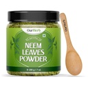 Pure Neem Leaves Powder Natural Solution for Pimple-free Clear Skin & Silky Hair, Idealno za obrazne pakete, nego las in Pigmentation Support with Wooden Spoon – 200g 