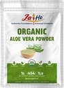 Jai Ho Certified USDA Organic Aloe Vera Powder – 1 LB – Gluten-free, Vegan, Non-GMO – Reseable Zip Lock Pouch