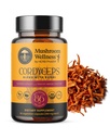 Kordicepi za dobro počutje Gobe Mešanica z Reishi: Organske kapsule Cordyceps & Reishi Gobe Kapsule, Gobe Powder dodatek, Podpira imunski sistem in zdravo delovanje urina, 90 Veganske kapsule