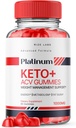 Rize laboratoriji Platinum Keto AVC Gumies za napredno hujšanje, dodatek za največjo moč Gomitas (60 Gumies)
