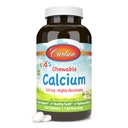 Carlson - otroški žvečljivi kalcij, 250 mg, zelo absorbira, podpora za kosti in zobe, optimalna Wellness, naravna aroma vanilije, 120 tablet