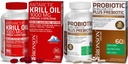 Bronson probiotik 50 milijard CFU + prebiotik z Apple Polifenoli in Ananas sadje ekstrak Antarktika Kril olje 1000 mg z Omega-3s EPA DHA