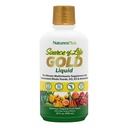 NaturesPlus Vir življenja zlato večvitaminski tekoči 30 oz Podpira proizvodnjo energije, zdrav imunski sistem & dobro počutje Vključuje vitamine D3, B12, K2 & več kot 120 celih živil hranil - 30 strežnikov