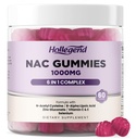 6 v 1 NAC Gumies, žvečljivi N Acetil Cysteine 1000mg dodatek za otroke in odrasle, z ALA, cink, vitamin C & E, Selen, podpora antioksidant in imunski sistem, borovnice aroma, sladkor brez, 60 Ct