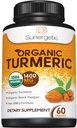 USDA Certified Organic Kurkuma dodatek – Vključuje ekološko kurkuma in ekološko črni poper – 1.400mg kurkuma na obrok - 60 Število (Pack od 1)