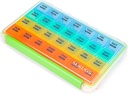 Sukuos Mesečne tablete Organizator 4 teden, velike tablete škatla enostaven za odprtje, vlaga / Dust-Proof primerov za mesec vitamina/ribje olje/dodatki z jasno Lid