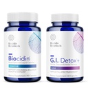 Biocidni kapuli in GI Detox+ Binder Bundle - podpira razkuževanje biofilmov, zdravo razstrupljanje in popolno čiščenje telesa z botaniki, zeolitom in aktivnim ogljem