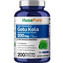 NusaPure Gotu Kola Kapsule 20:1 Extract, 200 mg Enakovreden 4000 mg na Veggie Caps, 200 Count, Non-GMO, Vegan, Bioperine - Tradicionalni Herb Extract
